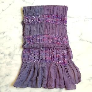 NWOT. Multi shades and color yarns scarf with wrinkled style.